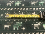 Christmas Green Scandi Reindeers on Dark Green Cotton&nbsp;