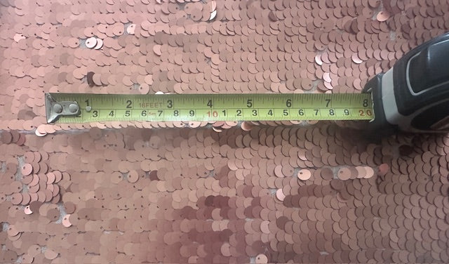 Rose Gold Overlapping Sequin on Mesh