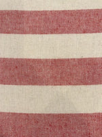 Red/Cream 2.5cm Colour Woven Stripe - Running across the Fabric