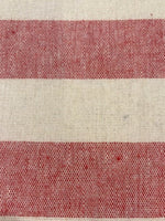 Red/Cream 2.5cm Colour Woven Stripe - Running across the Fabric