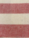 Red/Cream 2.5cm Colour Woven Stripe - Running across the Fabric