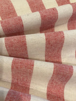 Red/Cream 2.5cm Colour Woven Stripe - Running across the Fabric