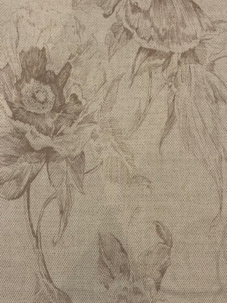 Beige Large flower Shadow Print on Cotton
