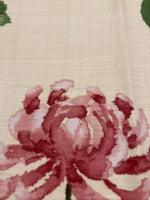 Red & White Single Roses on Cream "Sanderson - Hana"