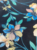 Trailing Flowers on Navy Viscose Jersey