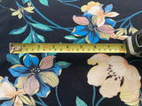 Trailing Flowers on Navy Viscose Jersey