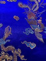 Royal Blue Oriental Dragon Jacquard