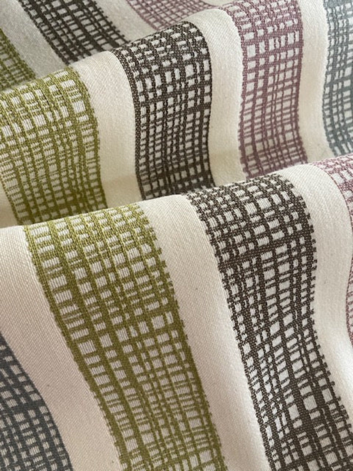 Lime/Grey/Slate/Mauve Basket Weave Effect , with FR Finish