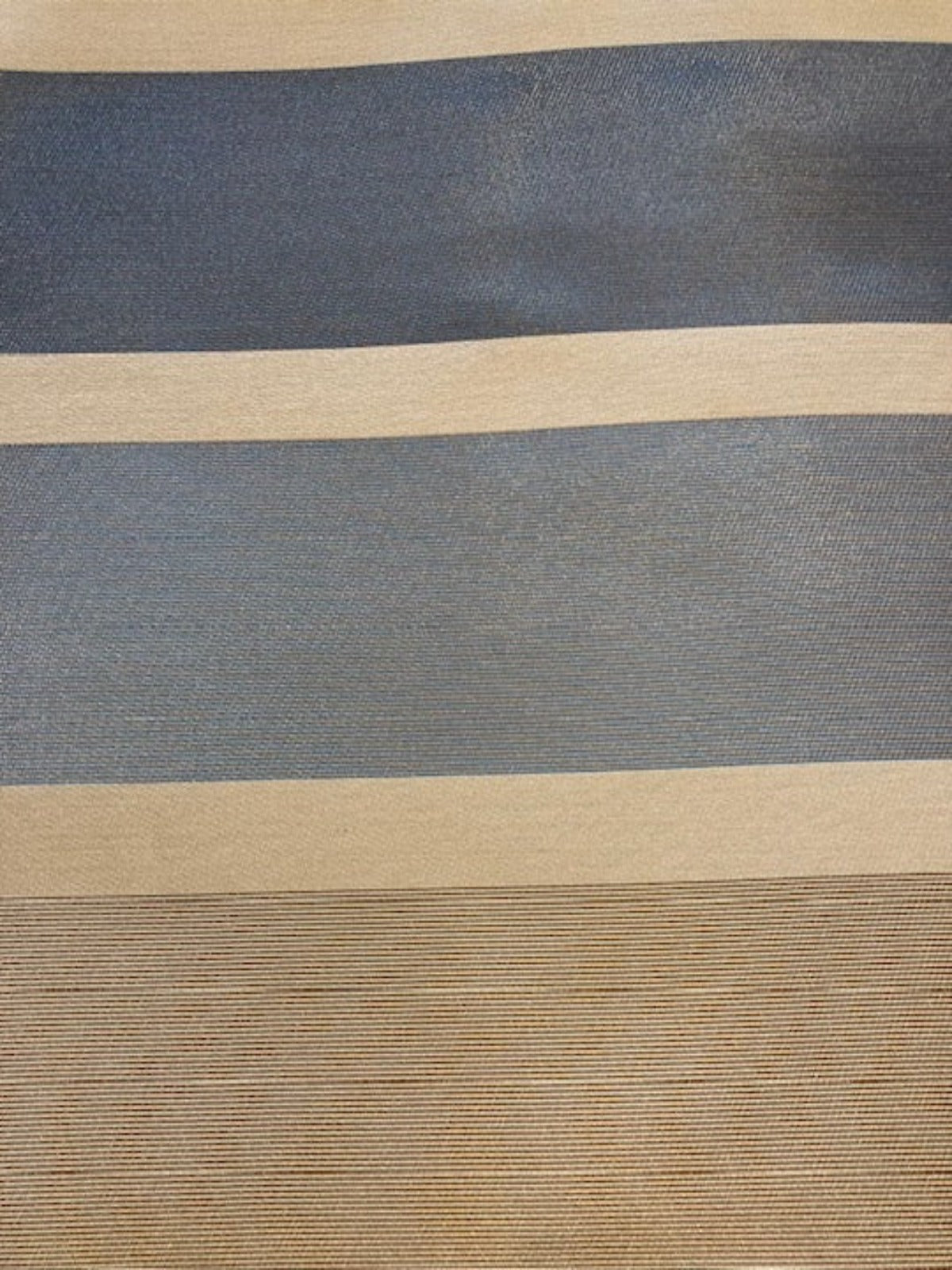 Sage Green/Coffee Woven Stripes. Stripe run across the fabric,