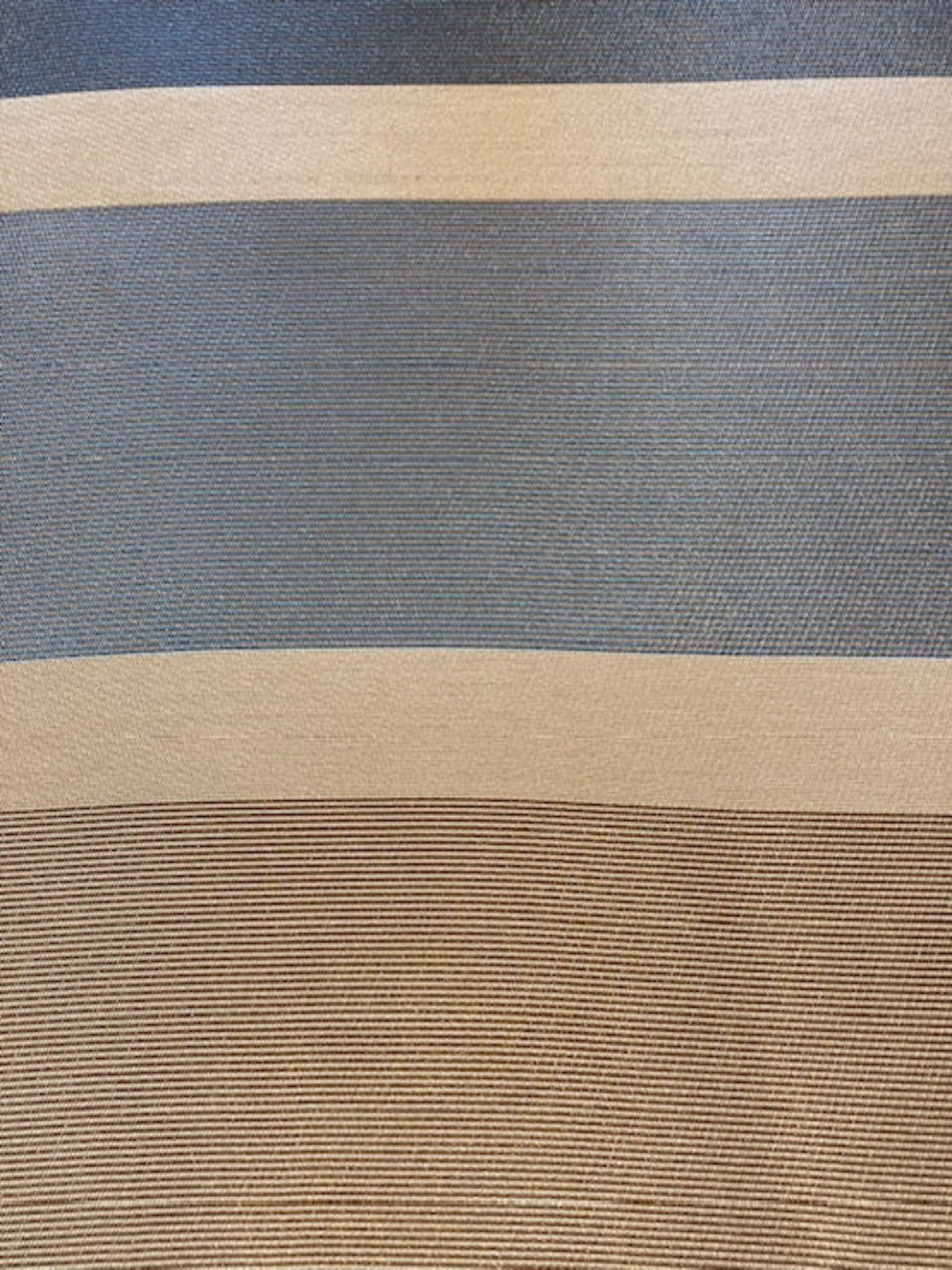 Sage Green/Coffee Woven Stripes. Stripe run across the fabric,