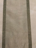Sage Green Silk Dupion Irridescent Stripe with Ribboned Stripe running along the Fabric