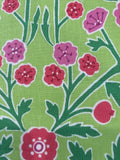 Pink on Lime "Sanderson CandyTuft" Cotton Furnishing