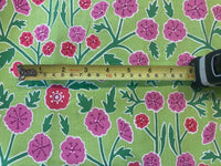 Pink on Lime "Sanderson CandyTuft" Cotton Furnishing