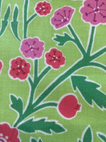 Pink on Lime "Sanderson CandyTuft" Cotton Furnishing