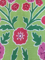 Pink on Lime "Sanderson CandyTuft" Cotton Furnishing