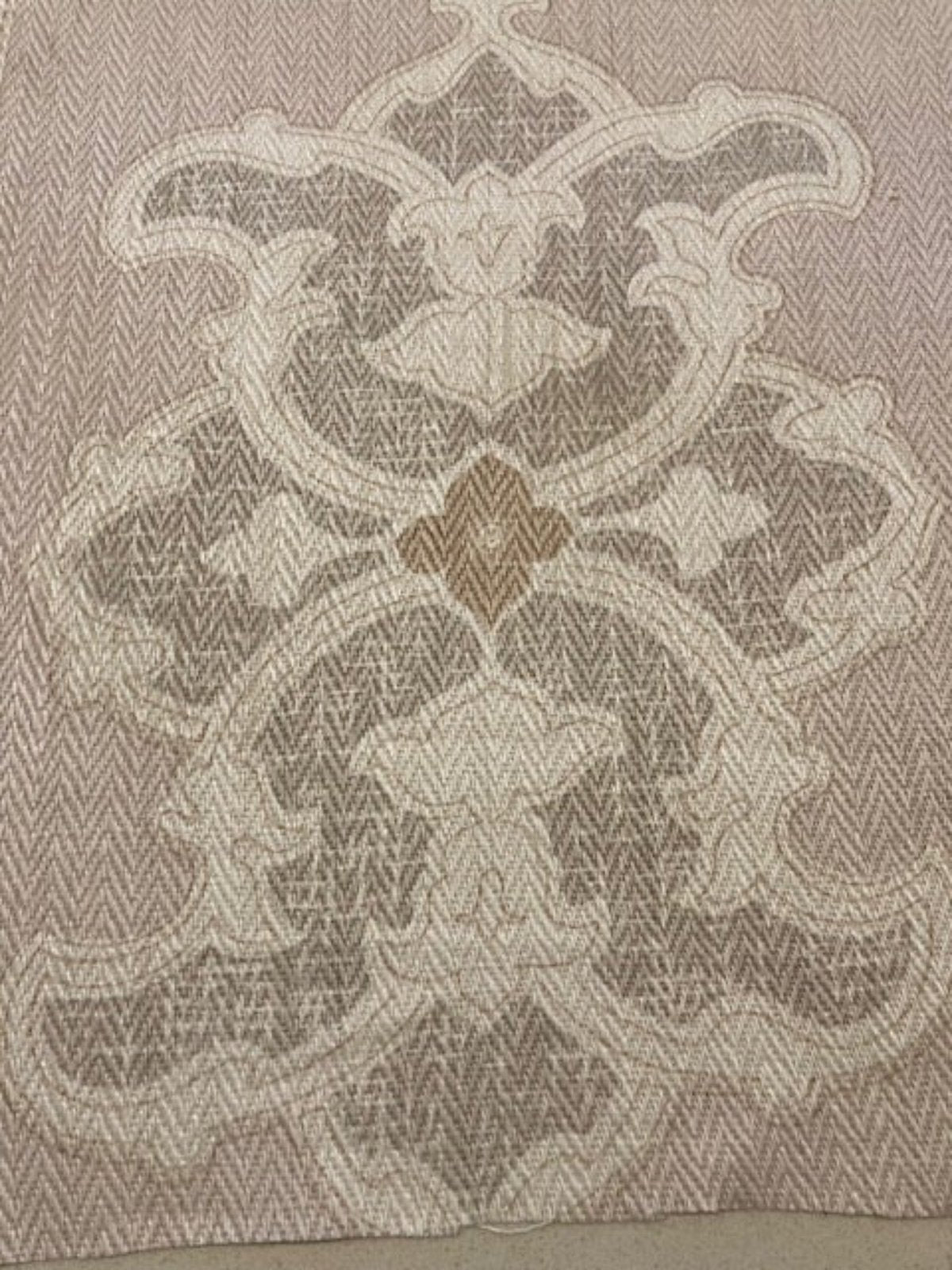 Sand Panelled Design on Herringbone Weave. Heavy Furnishing