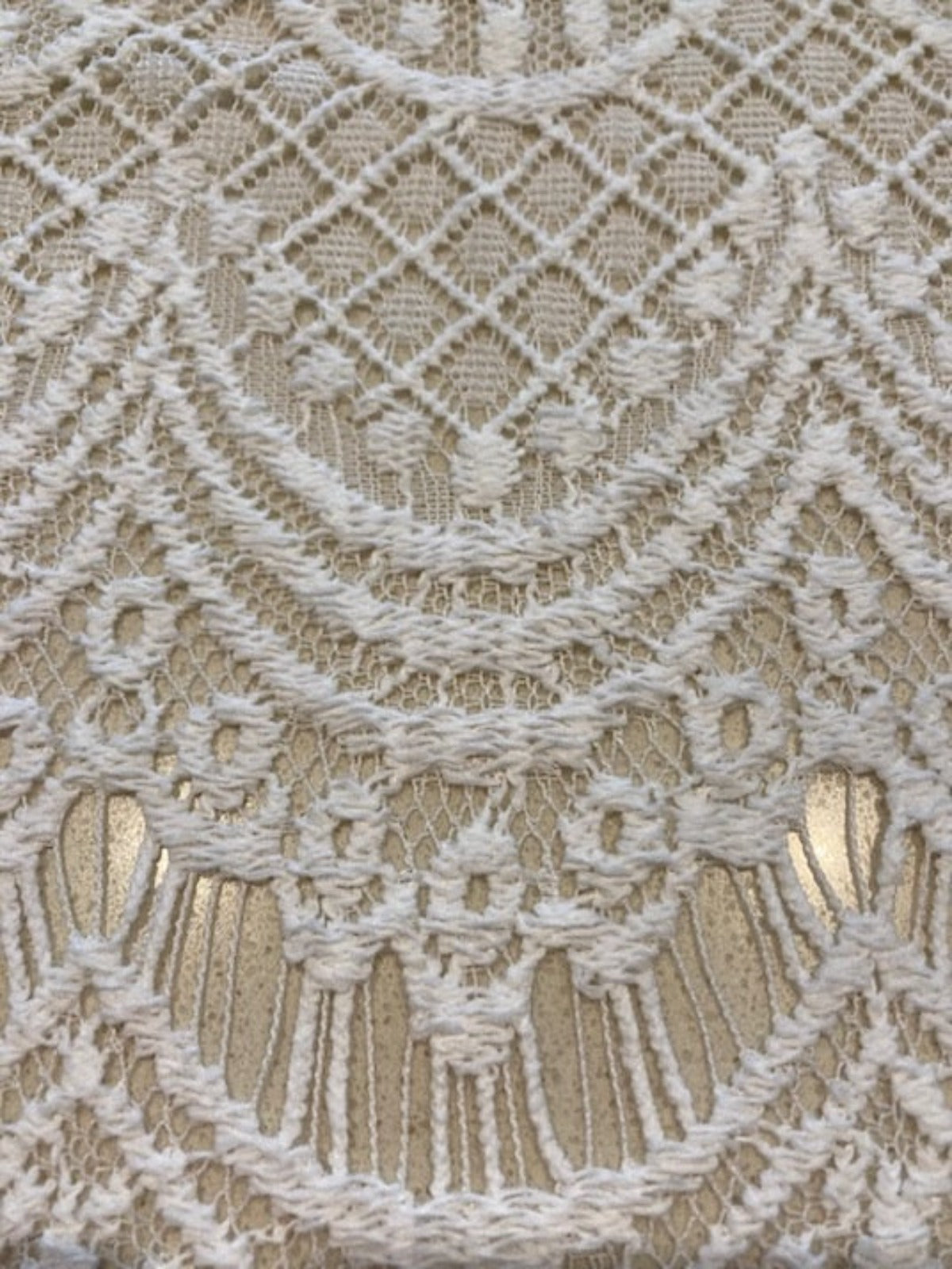 Off White Scalloped Allover Lace
