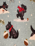 Frosty Paws Scotty Fun Christmas Print on Cotton "Susan Wheeler"