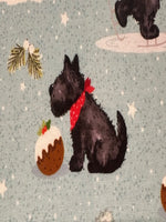 Frosty Paws Scotty Fun Christmas Print on Cotton "Susan Wheeler"