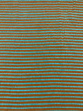 Sea Green/Burnt Orange seersucker Stripe with Sheen on the sea Green. Stripes run across the fabric.