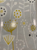 Mustard on Light Grey Seed Print on PVC Coated Cotton