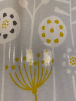 Mustard on Light Grey Seed Print on PVC Coated Cotton