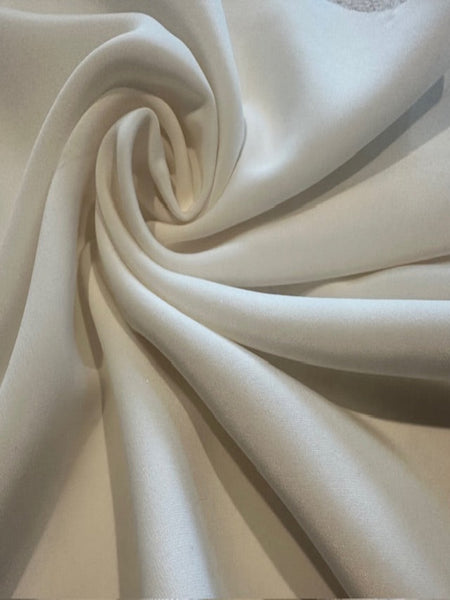 Ivory Heavy Silk Crepe with Fluid Handle and Slight Sheen