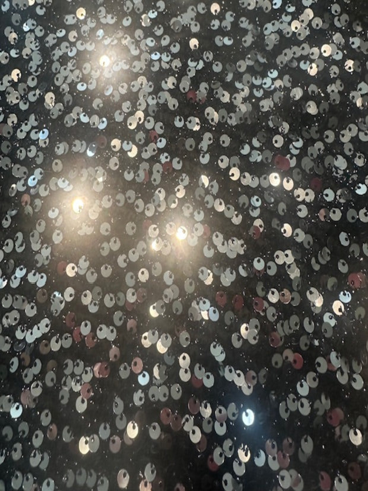 Silver Sequin on Black Glitter Effect