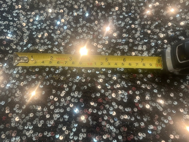 Silver Sequin on Black Glitter Effect