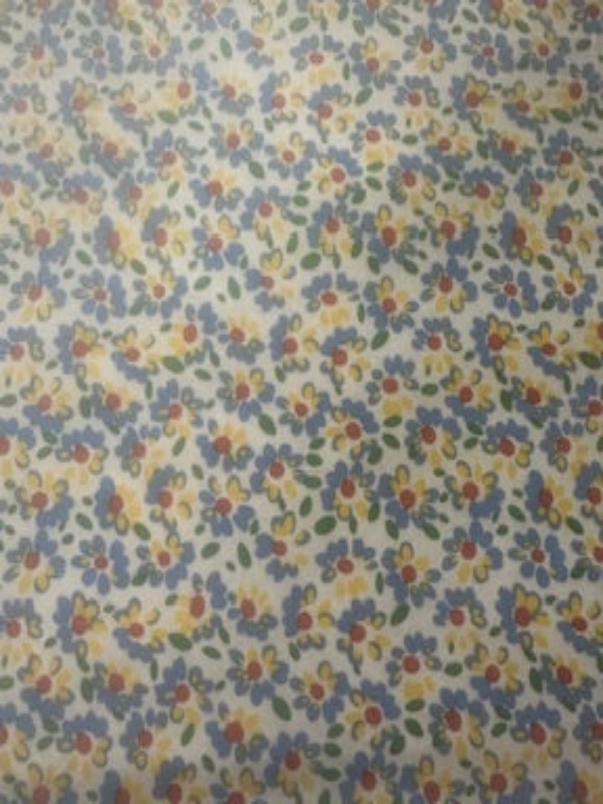 Sky & Lemon Floral on Cotton Poplin