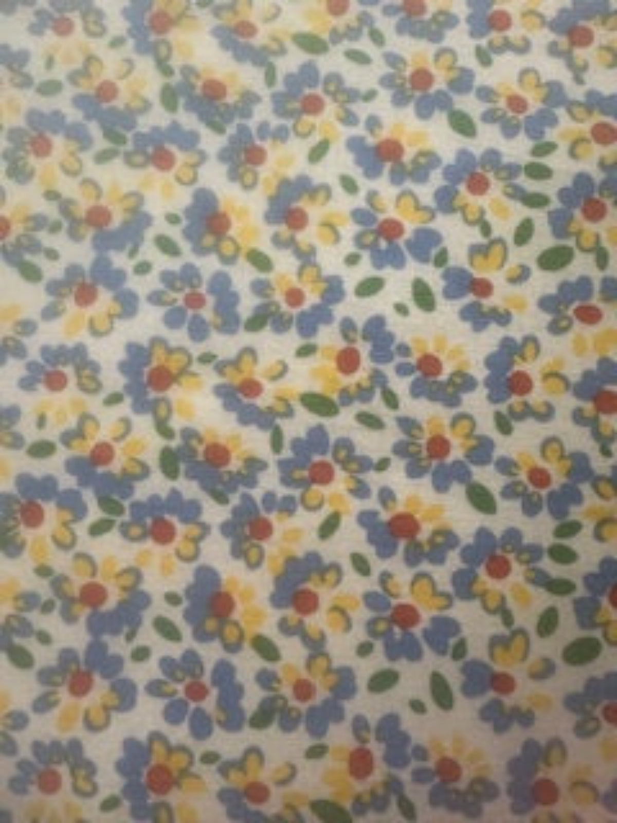 Sky & Lemon Floral on Cotton Poplin