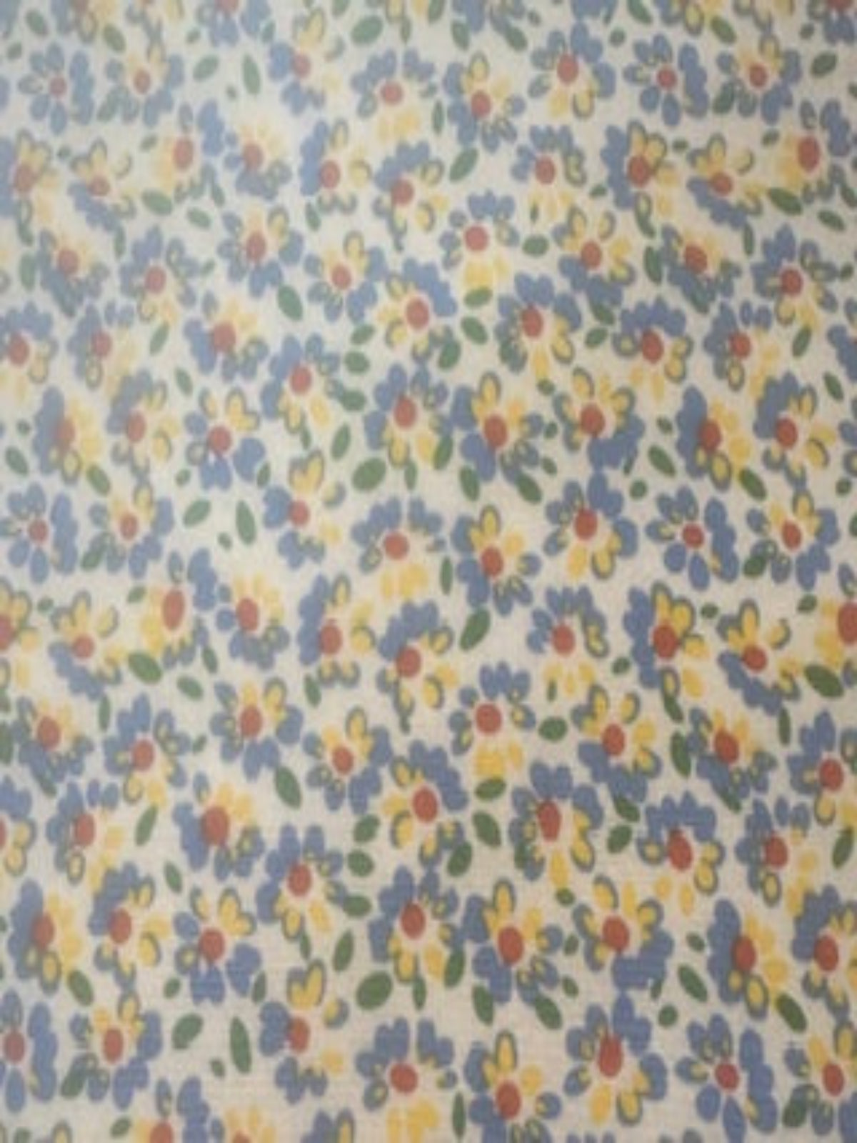 Sky & Lemon Floral on Cotton Poplin