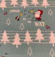 Snoopy "Jingle all the way" on Turquoise Cotton