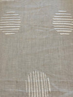 Slatted Globe Embroidery on Natural Light Weight Linen