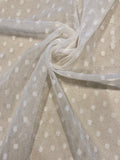 Ivory Knitted Spot on Stretch Tulle