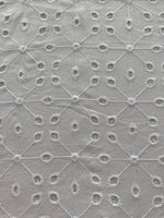 White Square & Star Cotton Broderie Anglais