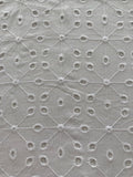 White Square & Star Cotton Broderie Anglais