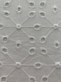 White Square & Star Cotton Broderie Anglais