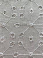 White Square & Star Cotton Broderie Anglais