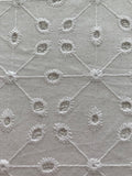 White Square & Star Cotton Broderie Anglais