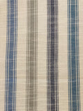 Teal/Blue/Grey woven Stripe 240cm Wide, Stripes Run Along the Fabric