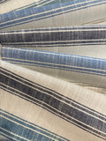 Teal/Blue/Grey woven Stripe 240cm Wide, Stripes Run Along the Fabric