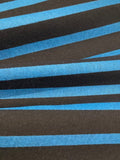 Teal/Black Woven Stripe Dress Weight. Stripes run along the fabric.