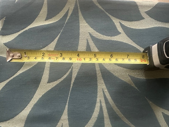 Teal Leaf Damask, Silk Mix