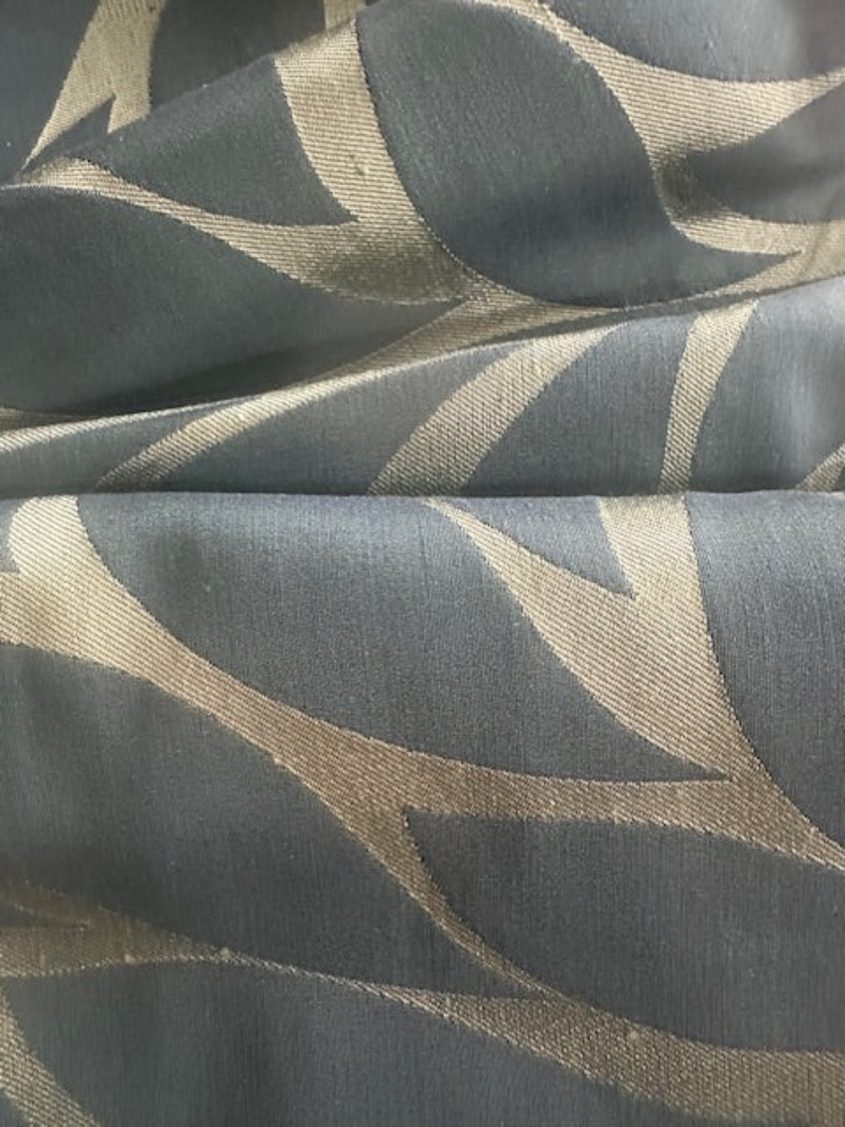 Teal Leaf Damask, Silk Mix