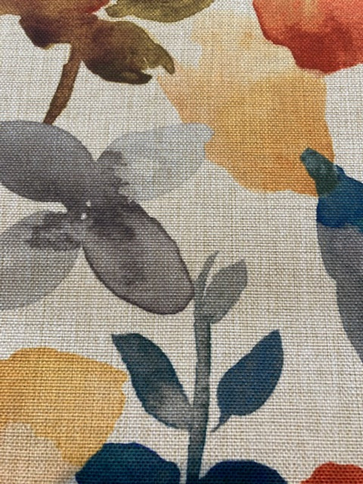 Teal /Orange Watercolour on Natural Base Furnishing