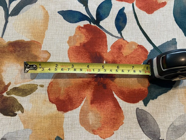 Teal /Orange Watercolour on Natural Base Furnishing