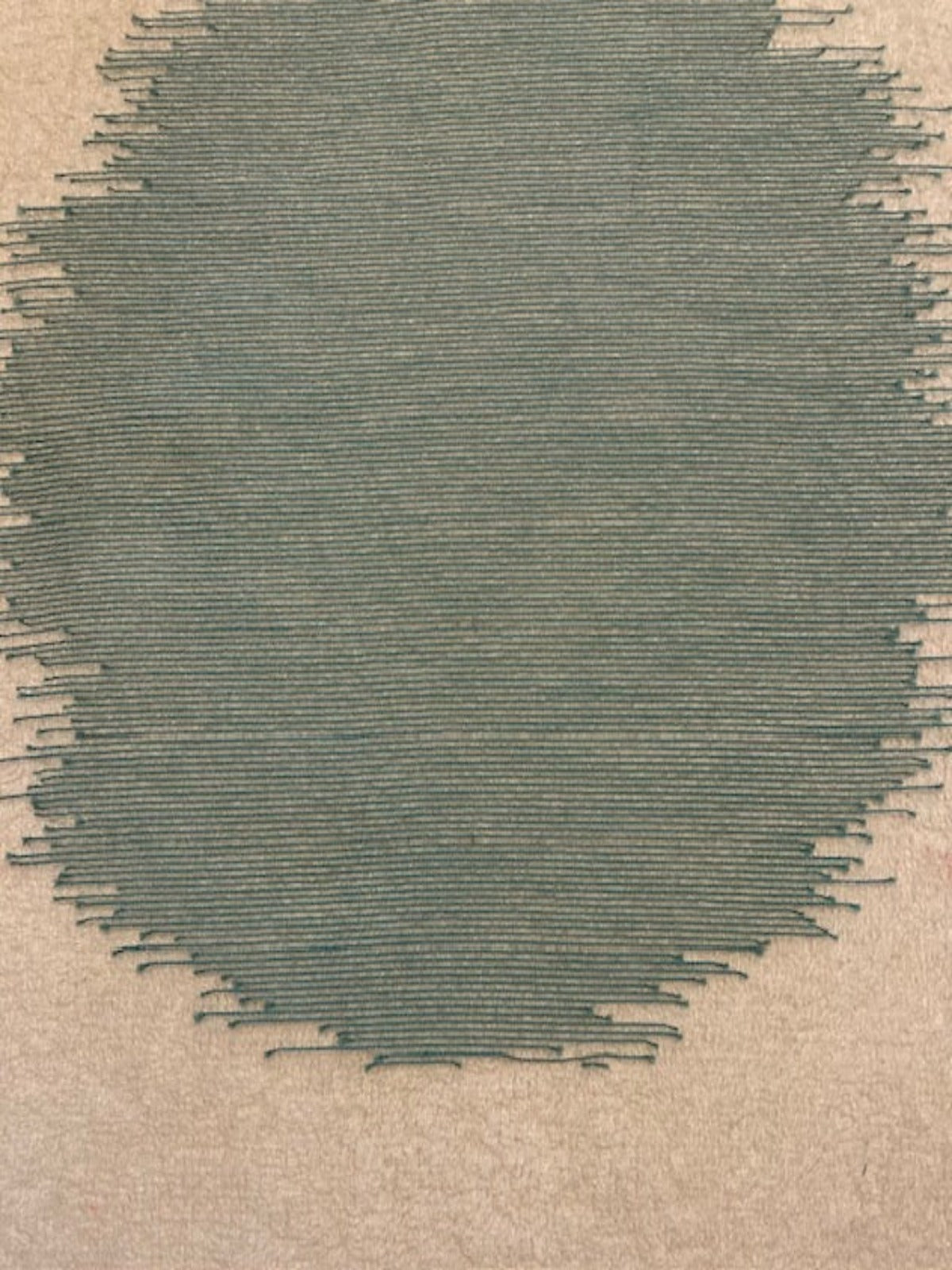 Teal Dot Edged Spheres on Organza. Wide Width "Harlequin- momentum Sheer Define"