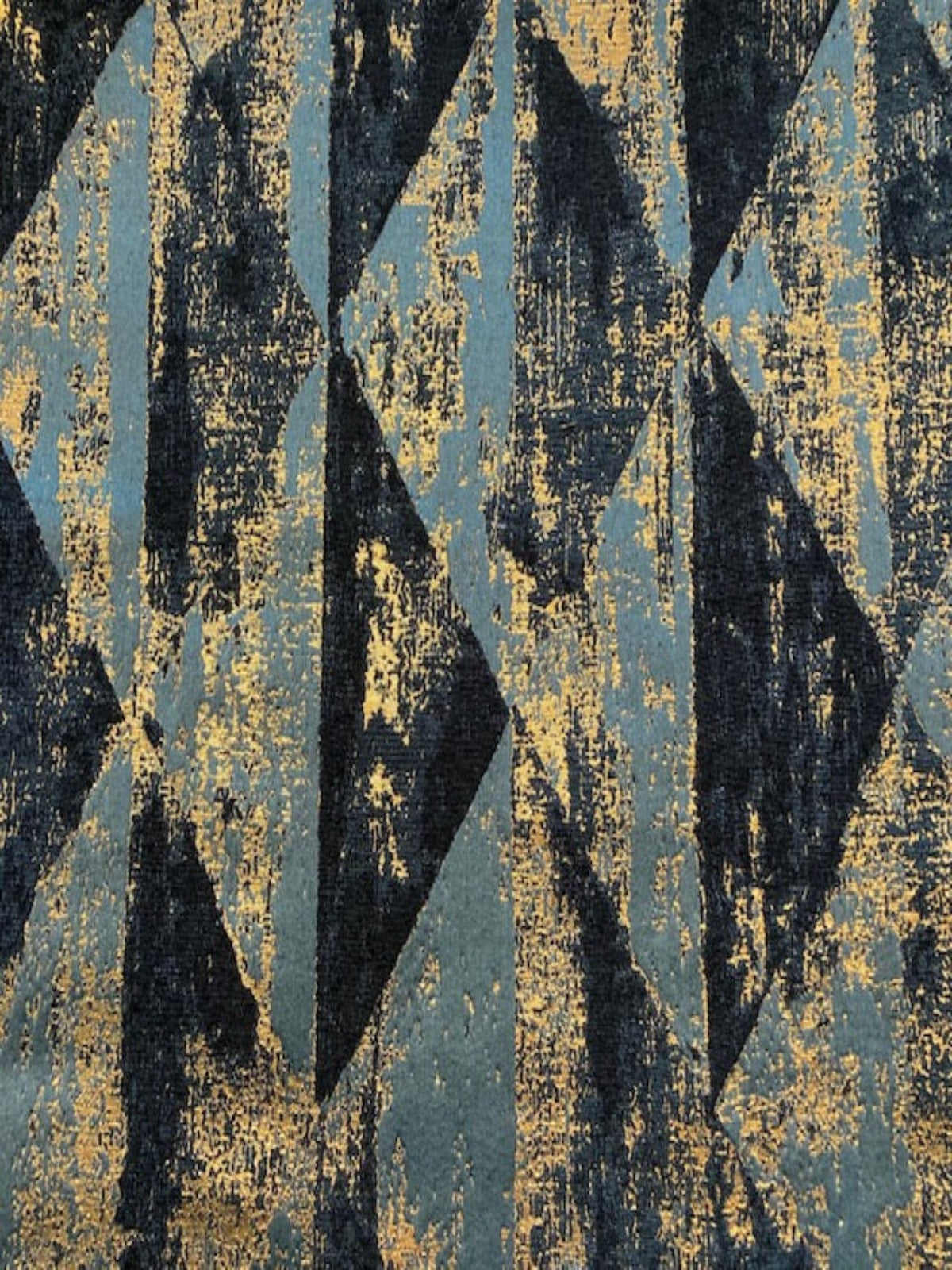 Teal Interlocking Triangles with Gold Lurex Detail