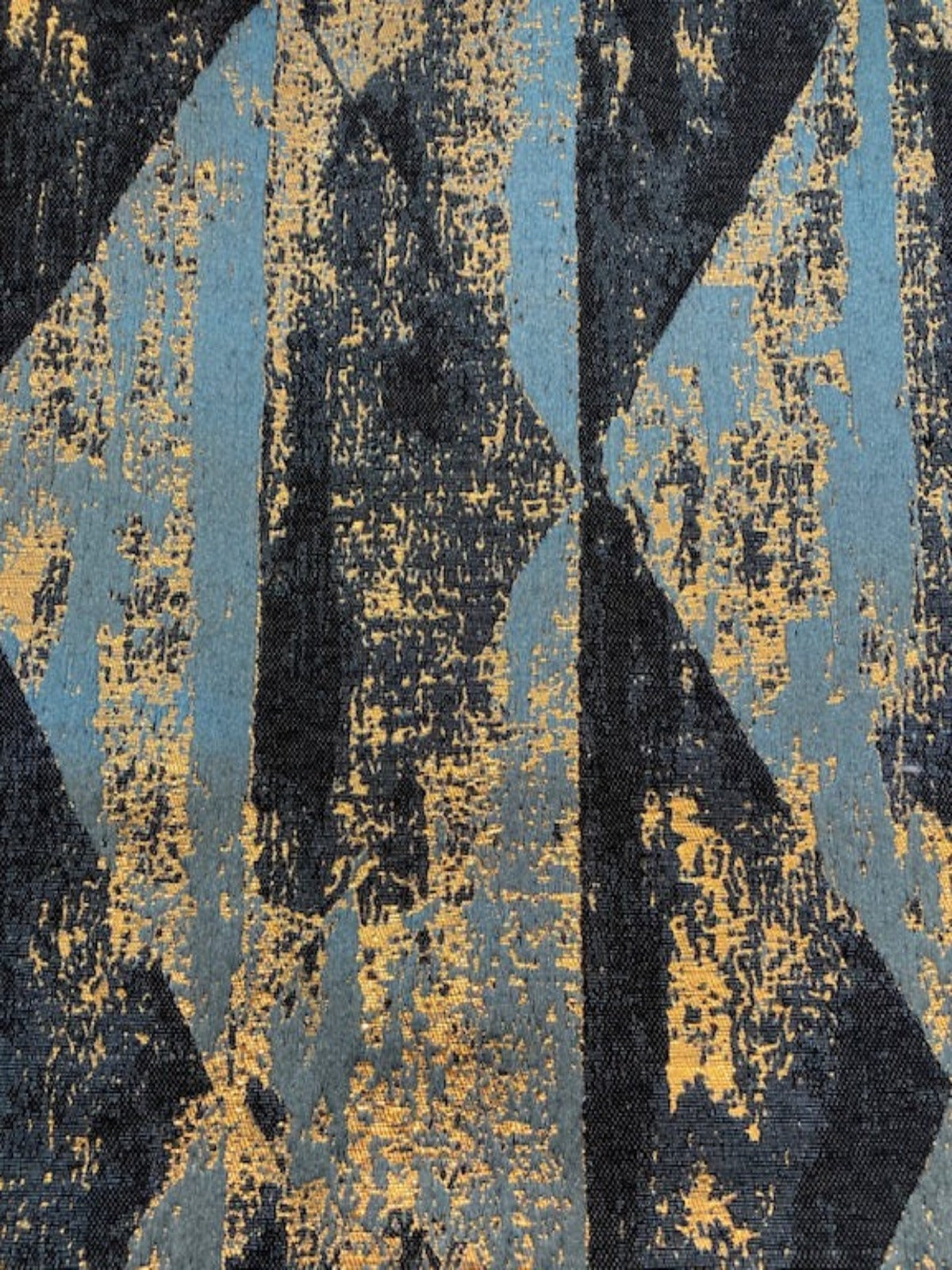 Teal Interlocking Triangles with Gold Lurex Detail